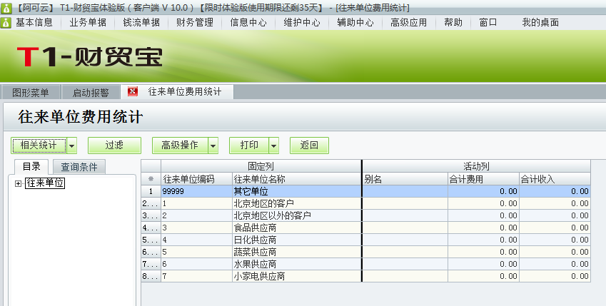 用友t1財(cái)貿(mào)寶10.0如何查詢(xún)費(fèi)用統(tǒng)計(jì)？